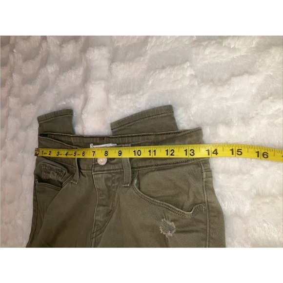 Levis Womens 535 Super Skinny Jeans Olive Distressed Stretch Low Rise Size 27 - Picture 7 of 11